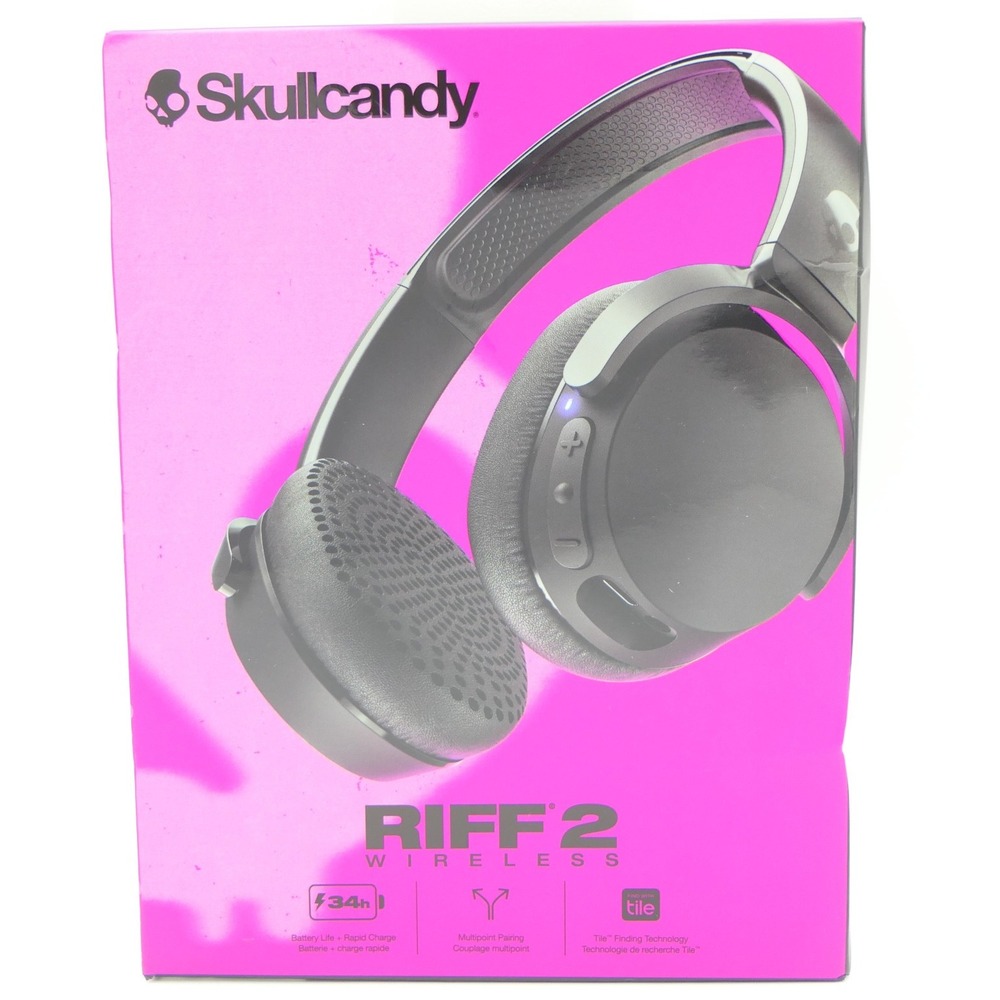 Skullcandy Riff 2 Wireless Bluetooth Headphones True Black Multi-Point Pairing